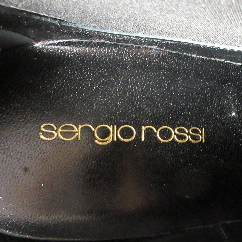 SERGIO ROSSi Black Pearl Pointed Toe High Heeled Ankle Boots Booties Sz 38 Shoes - Picture 5 of 16